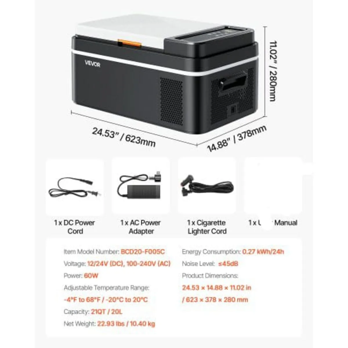 Car Refrigerator, DC 12/24V AC100-240V Compressor - Image 2