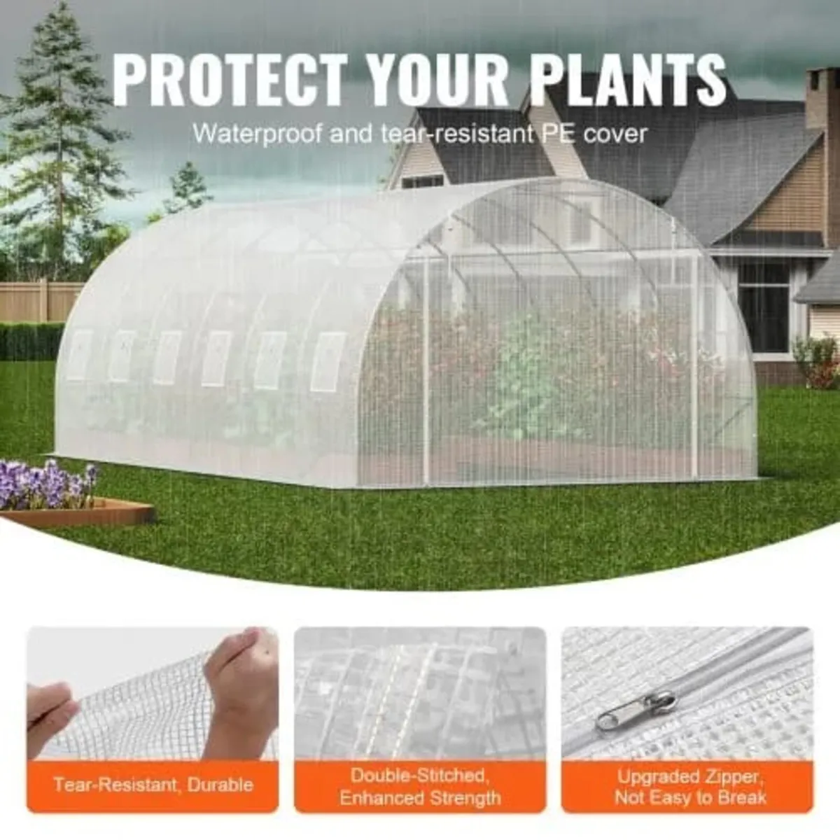 Walk-in Tunnel Greenhouse, 19.4x9.7x6.5 ft Hoop Ho - Image 2