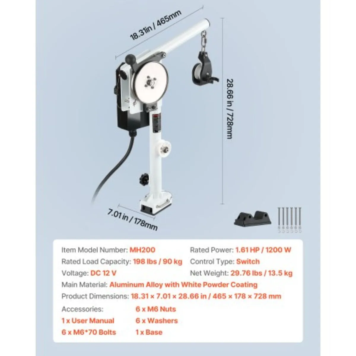 Line Hauler Pot Puller, 12V DC 1200W, Line Hauler - Image 3