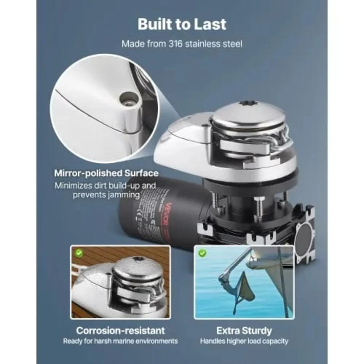 Vertical Fishing Windlass, 12V DC 600W, Windlass A - Image 2