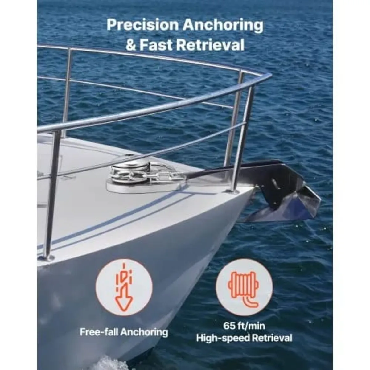 Vertical Fishing Windlass, 12V DC 600W, Windlass A - Image 3