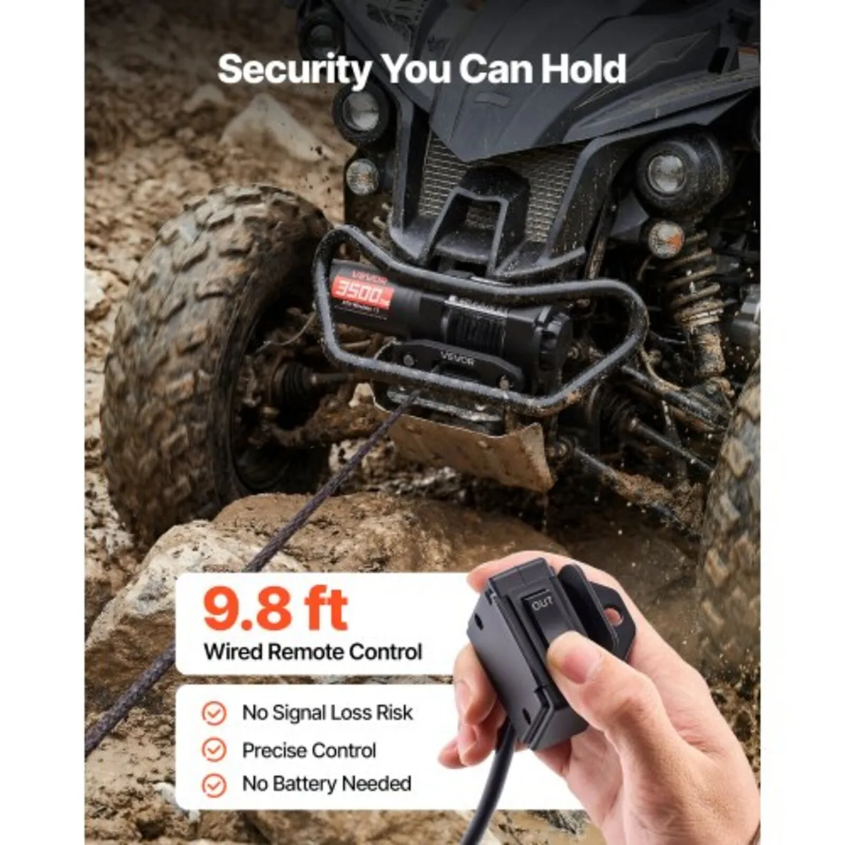 1587 kg Electric Winch, 12V DC ATV/UTV Winch with - Image 3