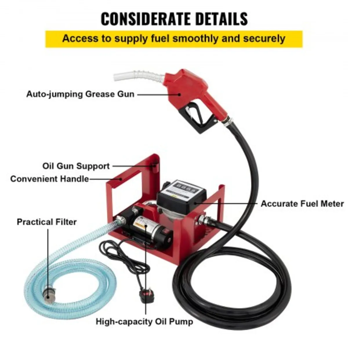 40 L Diesel Pump, Heating Oil Pump, 300 W Self-Pri - Image 4