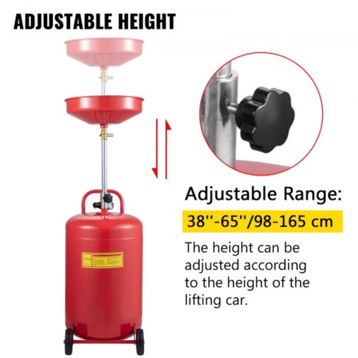 Waste Oil Drain Tank 80 L Portable Oil Drain Air O - Image 2