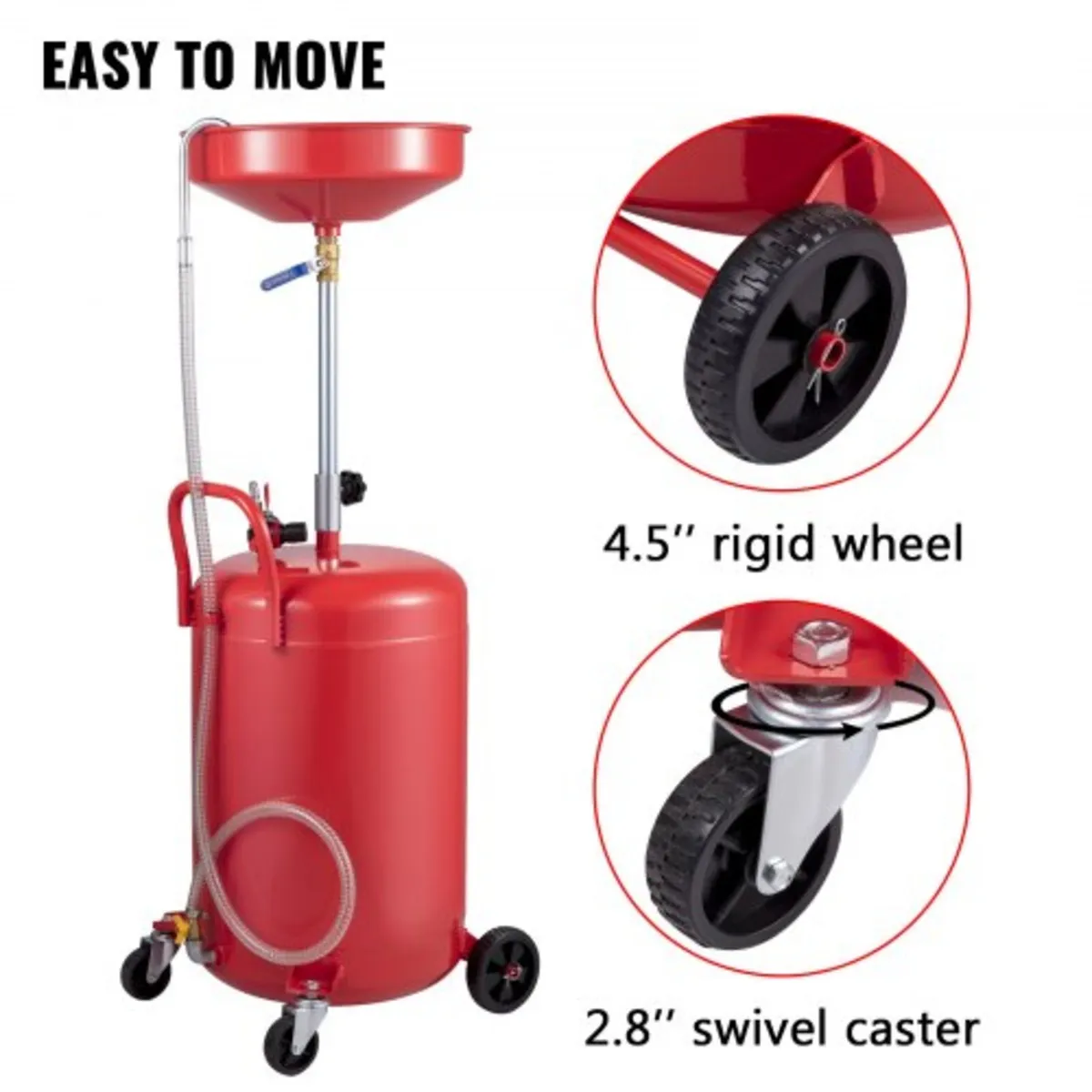 Waste Oil Drain Tank 80 L Portable Oil Drain Air O - Image 3