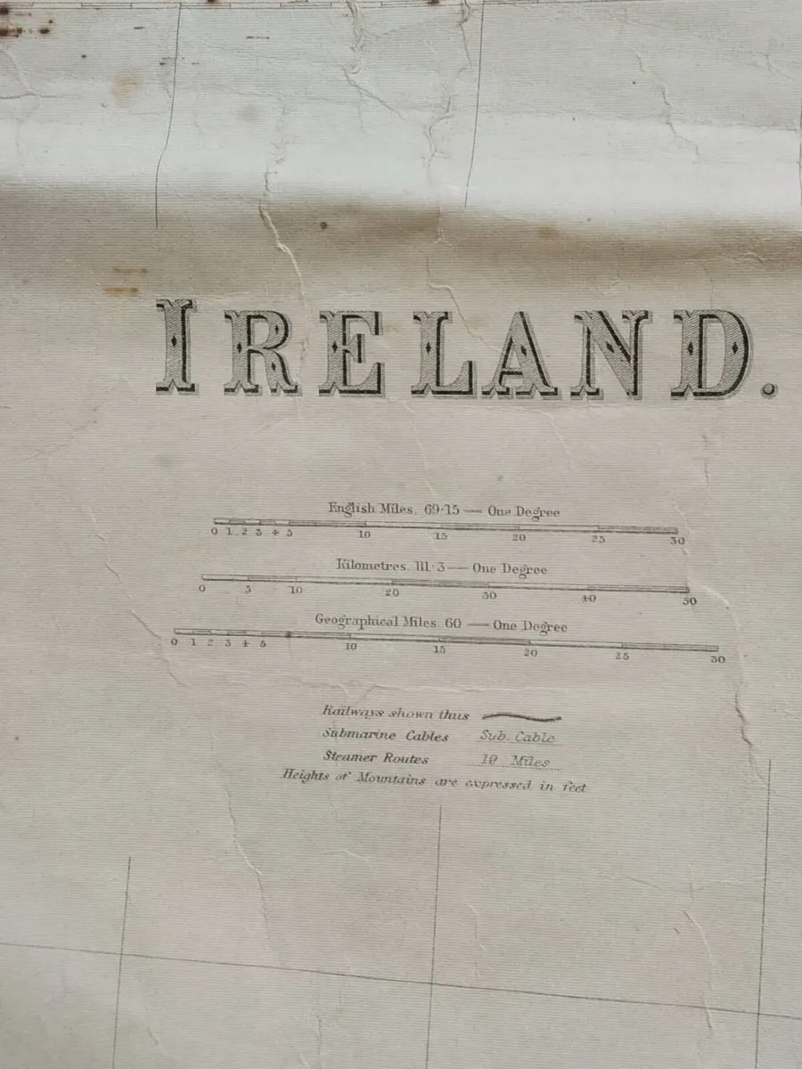 Antique 1890's Map of Ireland - Image 2