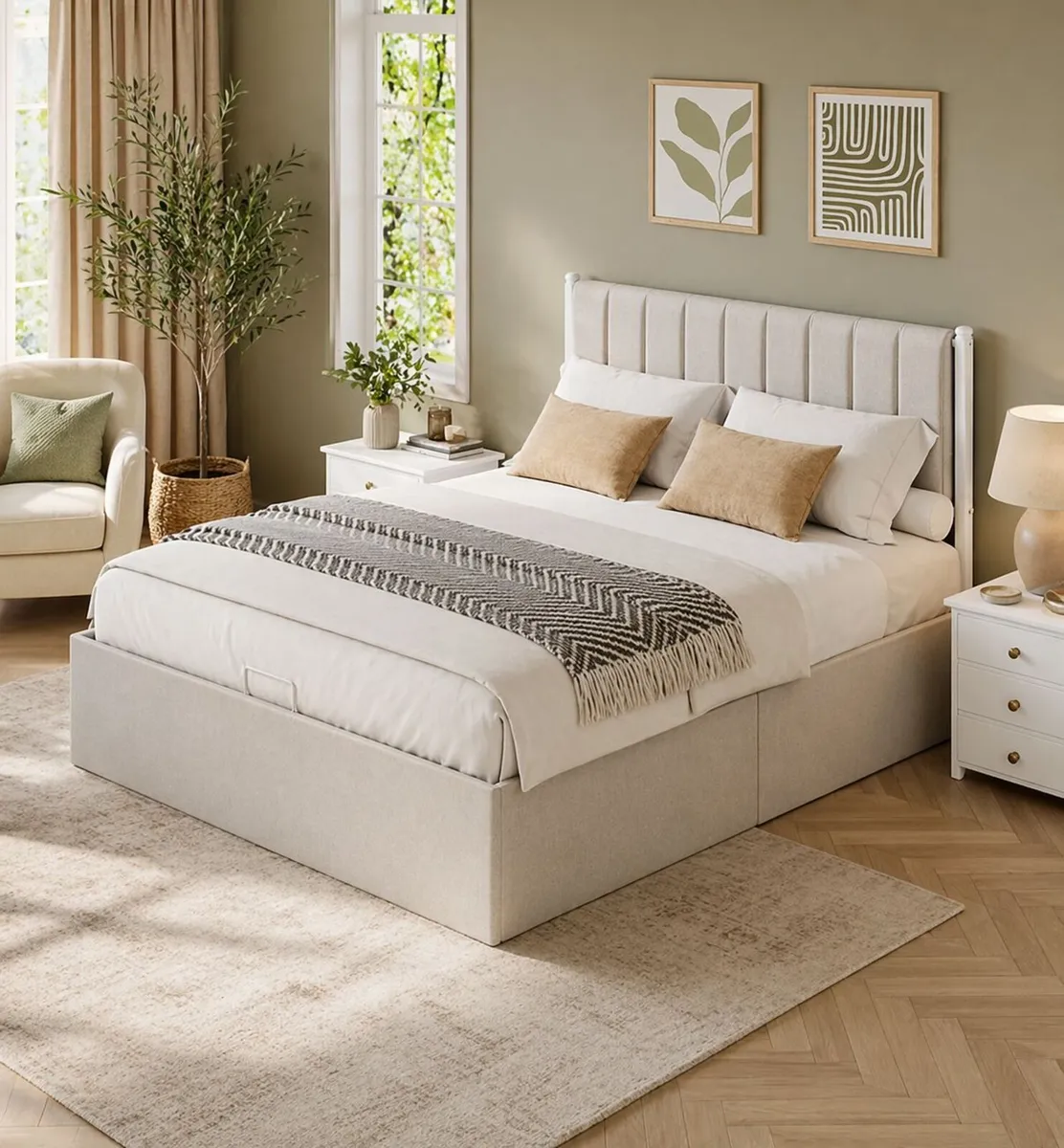 King Hydraulic Lift Ottoman Storage Bed - Image 3