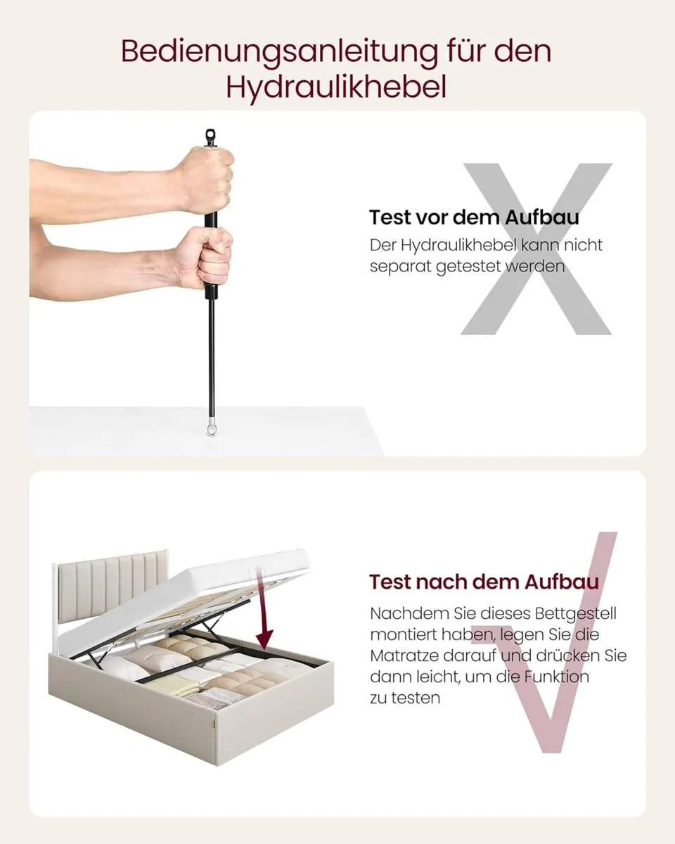 King Hydraulic Lift Ottoman Storage Bed - Image 2