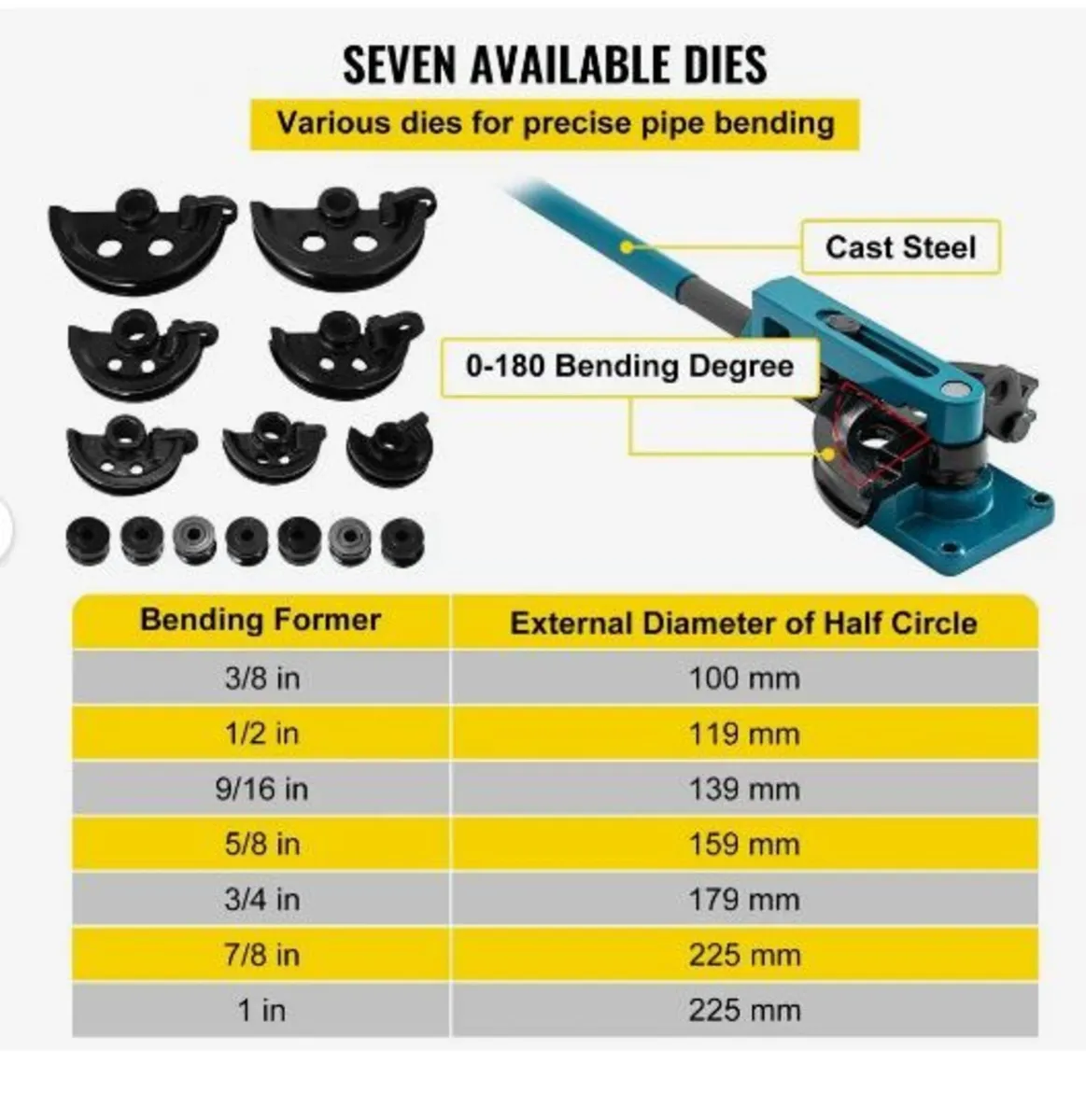 Pipe Bender 3/8 to 1 Inch Pipe Tubing Bender - Image 2