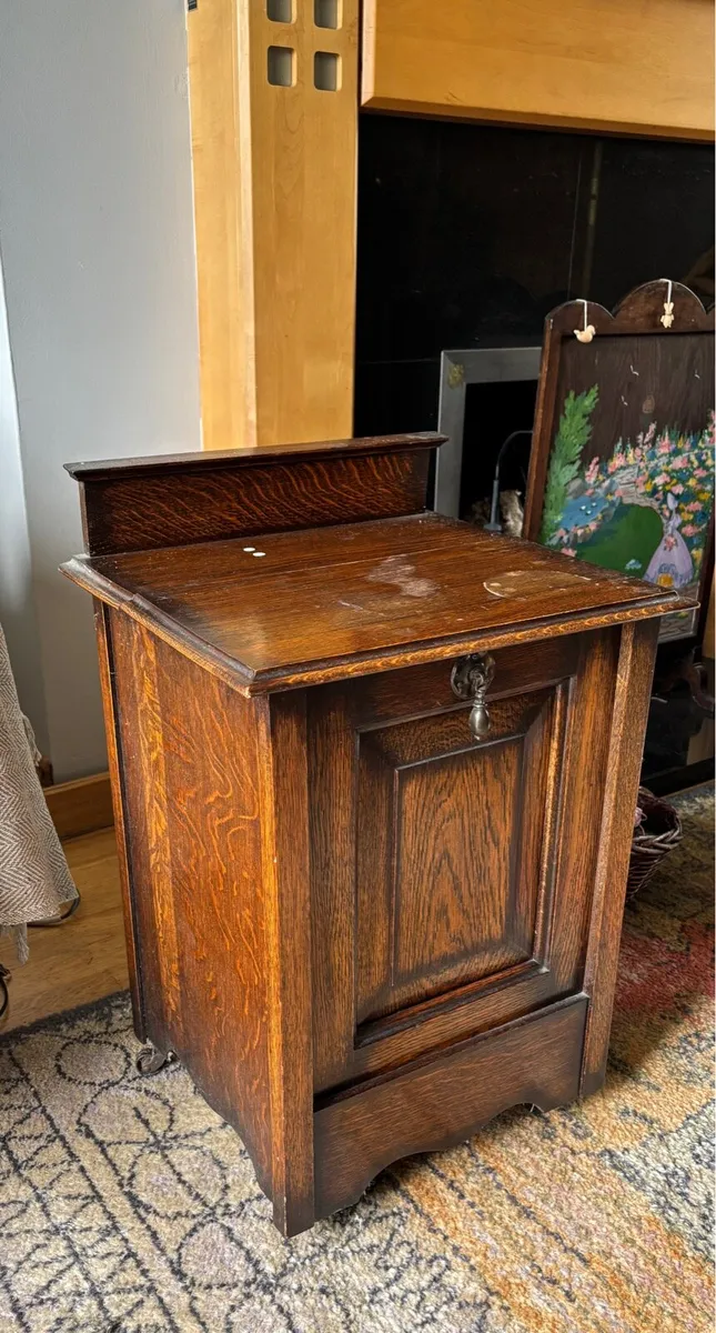Antique oak coal scuttle - Image 2