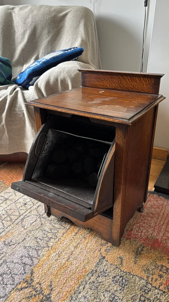 Antique oak coal scuttle - Image 3
