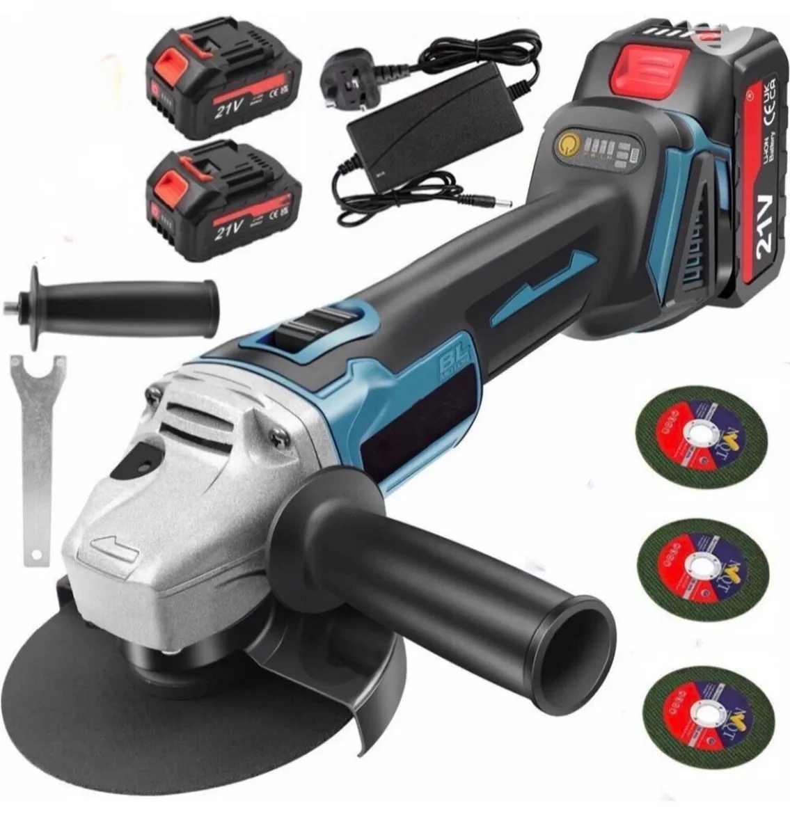 New 125mm Cordless Angle Grinder +2 Batteries - Image 1