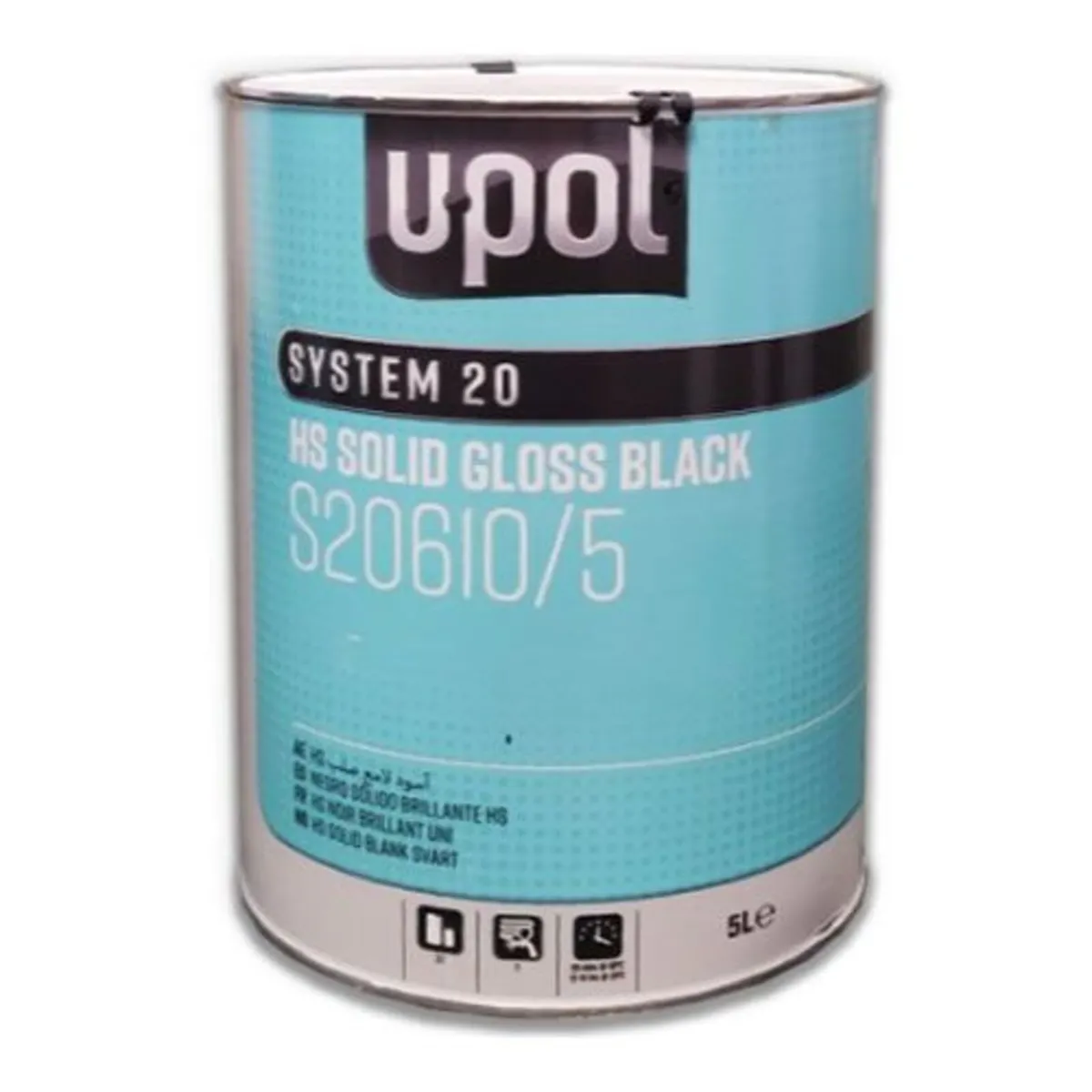 U-POL Solid Gloss Black Paint 5L – S20610/5 - Image 1