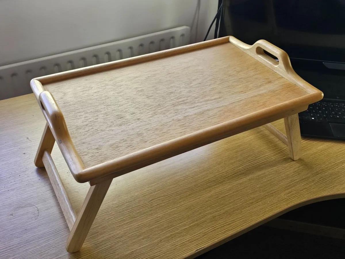 Wooden Bed Tray Table Laptop Foldable Lap Sofa But - Image 1