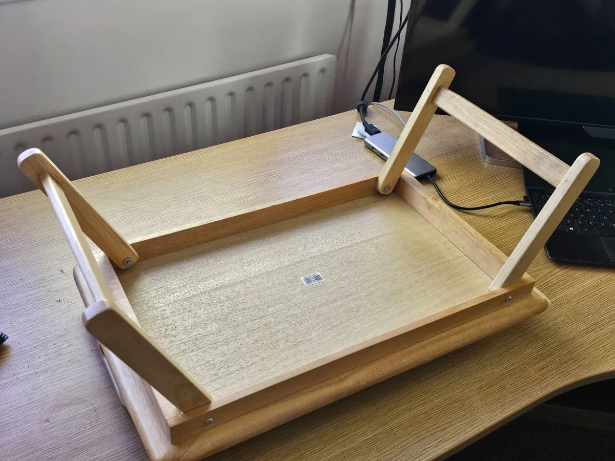 Wooden Bed Tray Table Laptop Foldable Lap Sofa But - Image 2