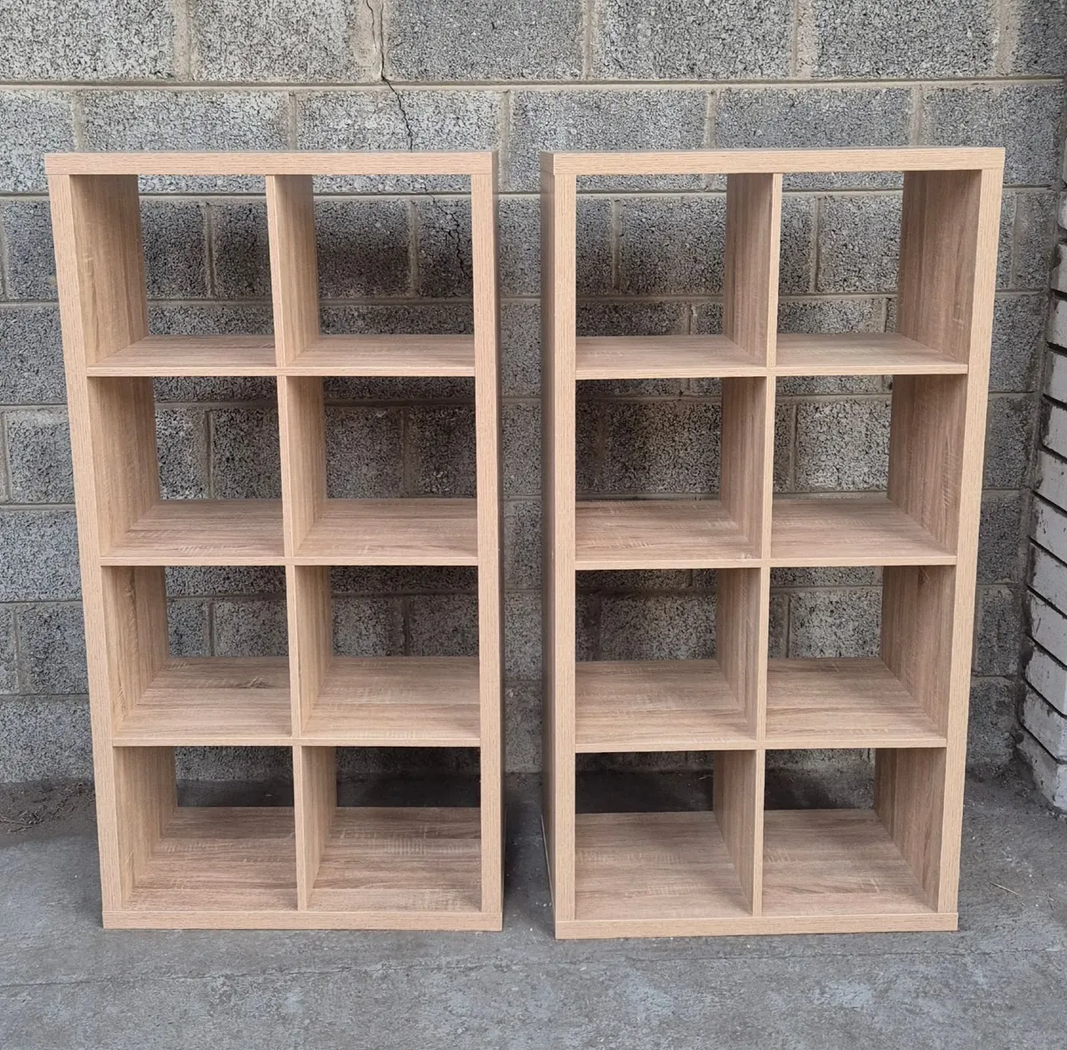 Homebase 8 Shelf Oak Shelving Unit x 2