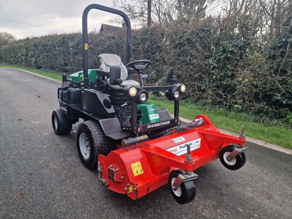 Ransomes HR300 ride on mower with Trimax flail - Image 1