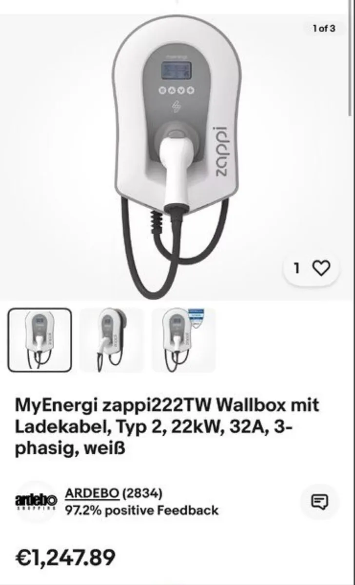 Zappi tethered charger single or 3phase input - Image 3