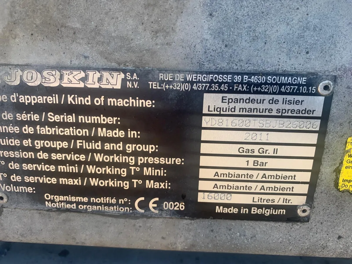 JOSKIN 16000L (3500) GALV TANKER - Image 4