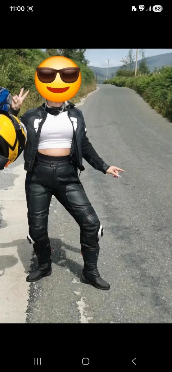 Women leather jacket with pants - Image 1