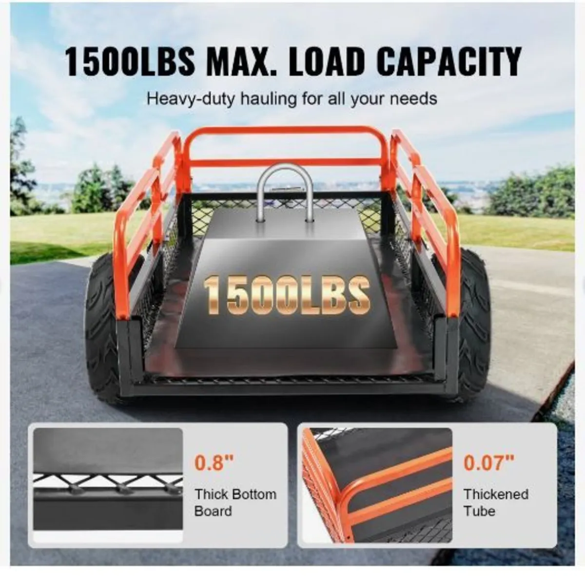 Heavy Duty Steel ATV Dump Trailer - Image 3