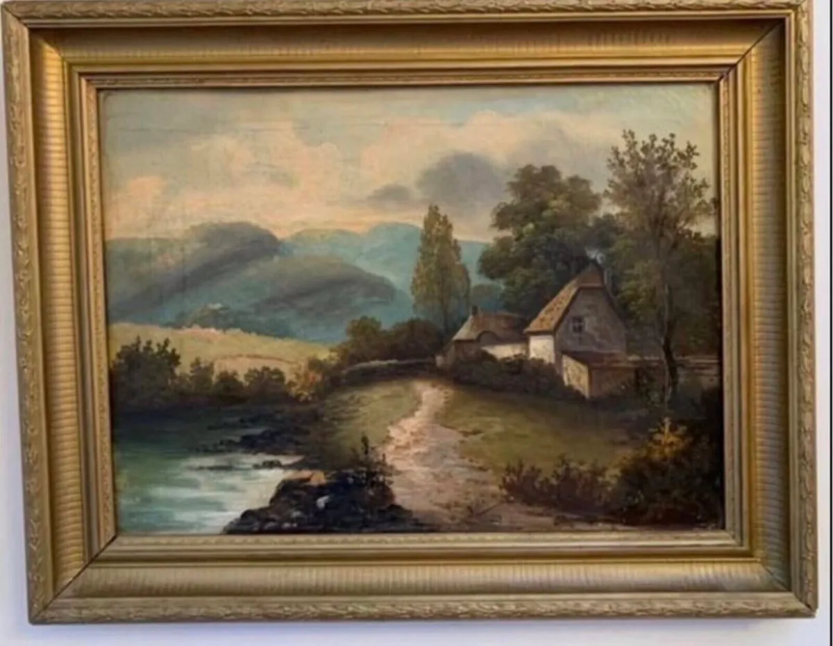 Antique oil painting - Image 1