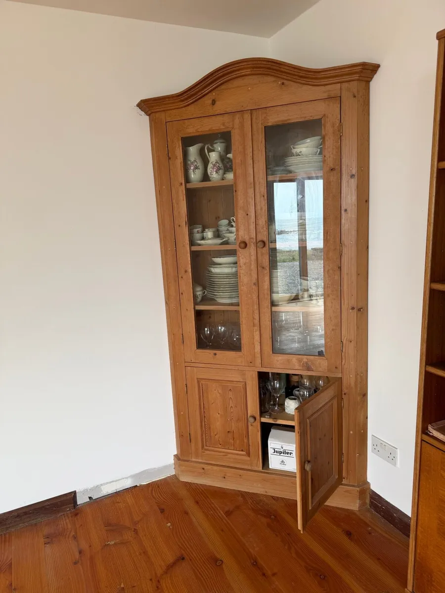 Pine corner cabinet