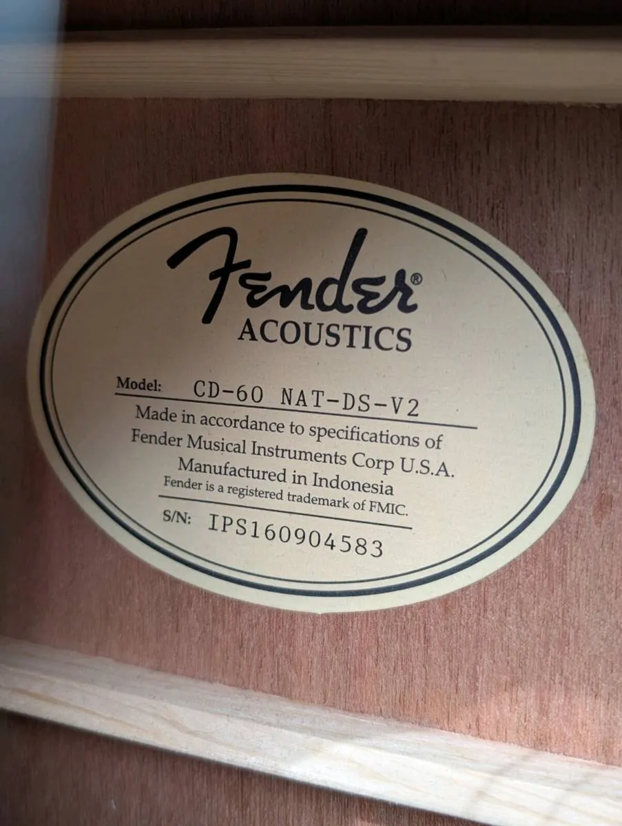 Fender CD-60 Acoustic Guitar - Image 3