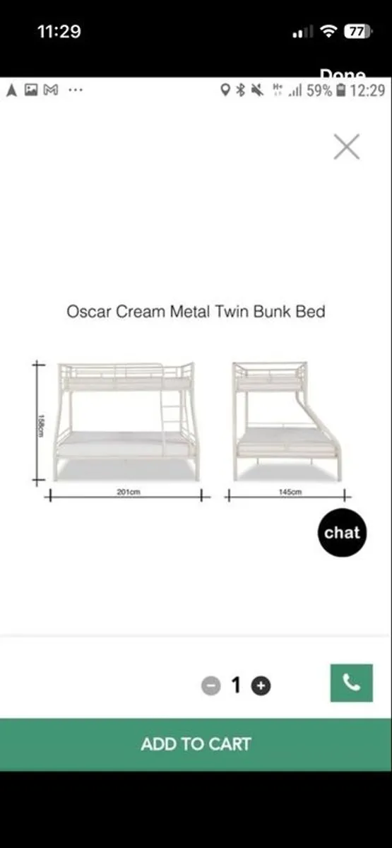 Triple bunk bed with double & single matresses - Image 2
