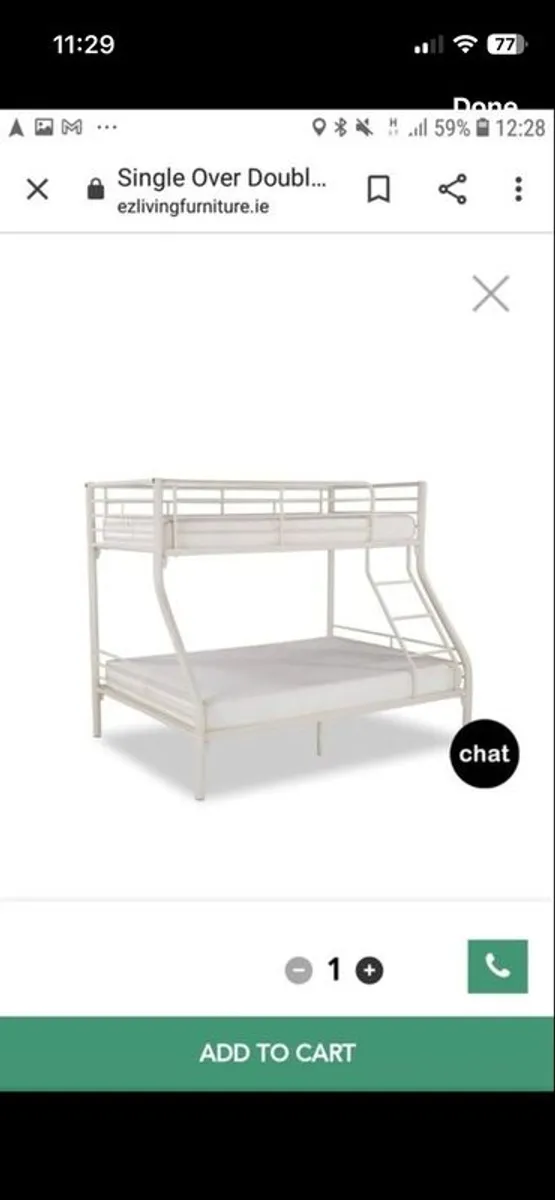 Triple bunk bed with double & single matresses - Image 3