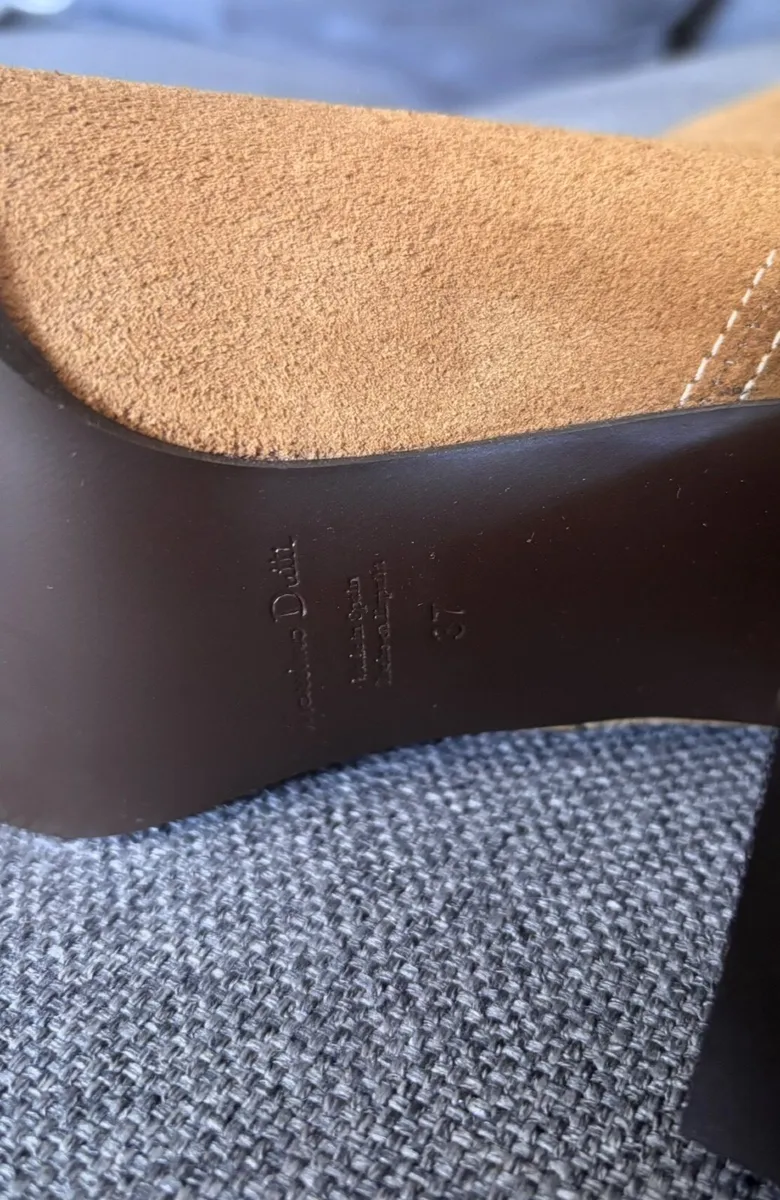 New Massimo Dutti TAN SPLIT SUEDE LEATHER BOOTS - Image 4