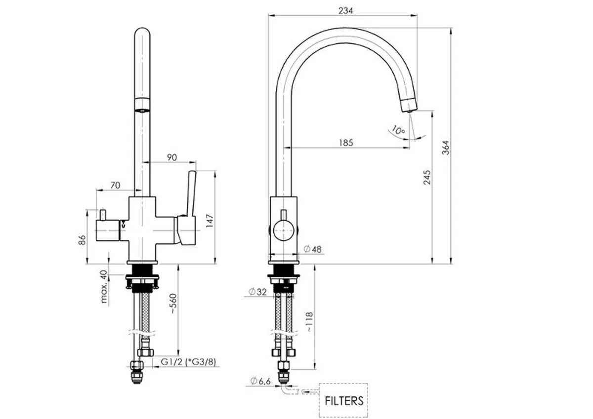 3 WAY Kitchen Mixer Tap - Image 3