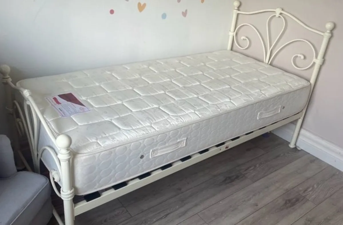 Single bed and mattress