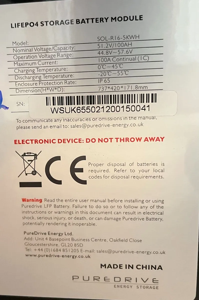 Solar Puredrive Batteries and Solis Inverter - Image 4