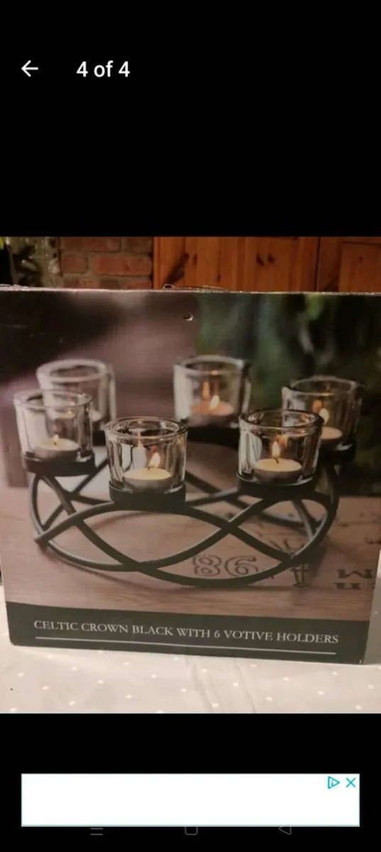 Vortex celtic cast iron tealight holder, good heav - Image 4