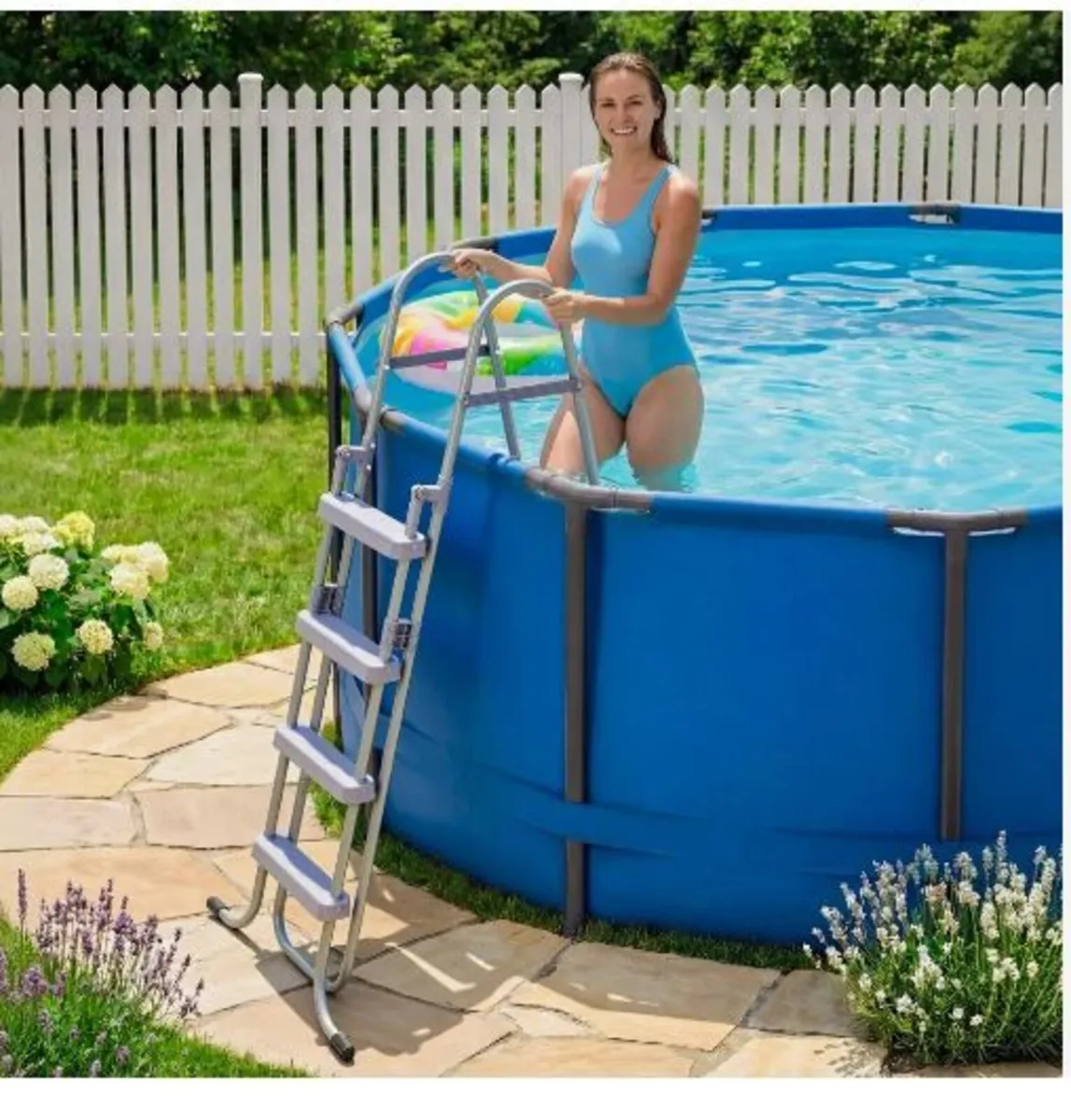 Above Ground Pool Ladder, 4-Step Steel - Image 2