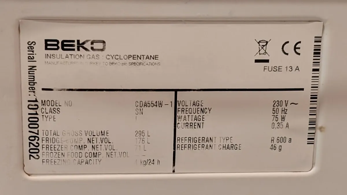 Beko Fridge Freezer – Fully Working – Ballinteer - Image 4