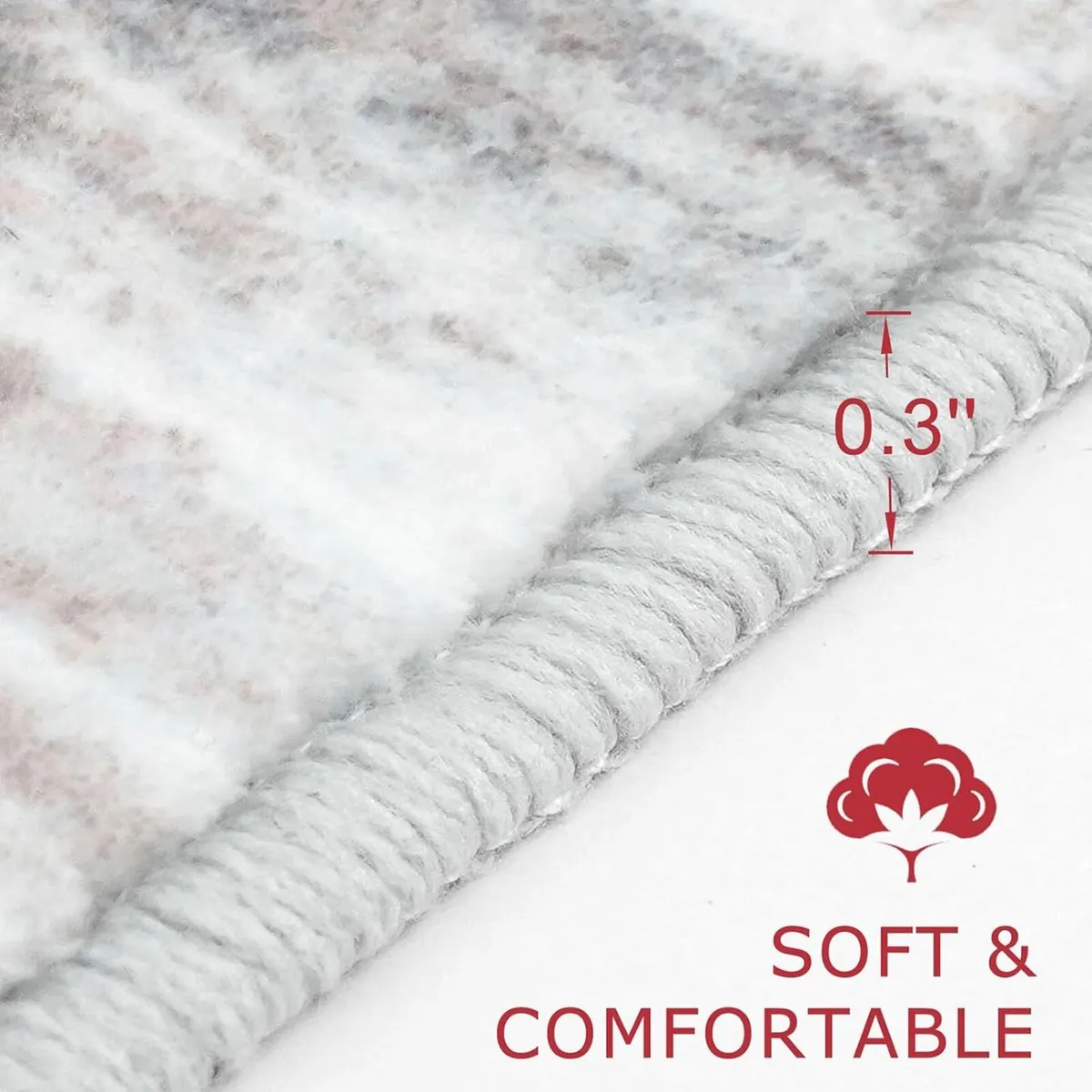 Round Area Rug 6Ft Modern Abstract Ombre Living - Image 4