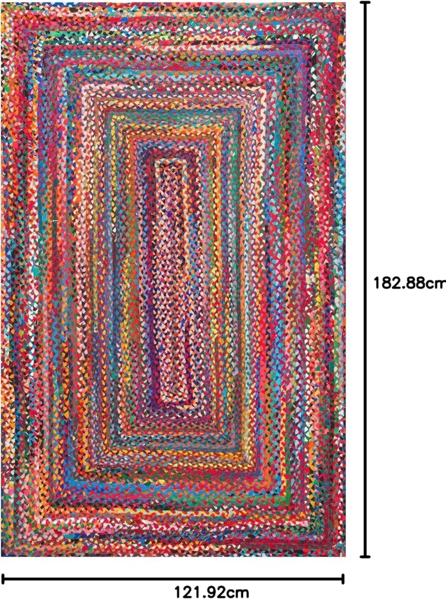 Tammara Bohemian Hand Braided Area Rug 122 cm x - Image 2