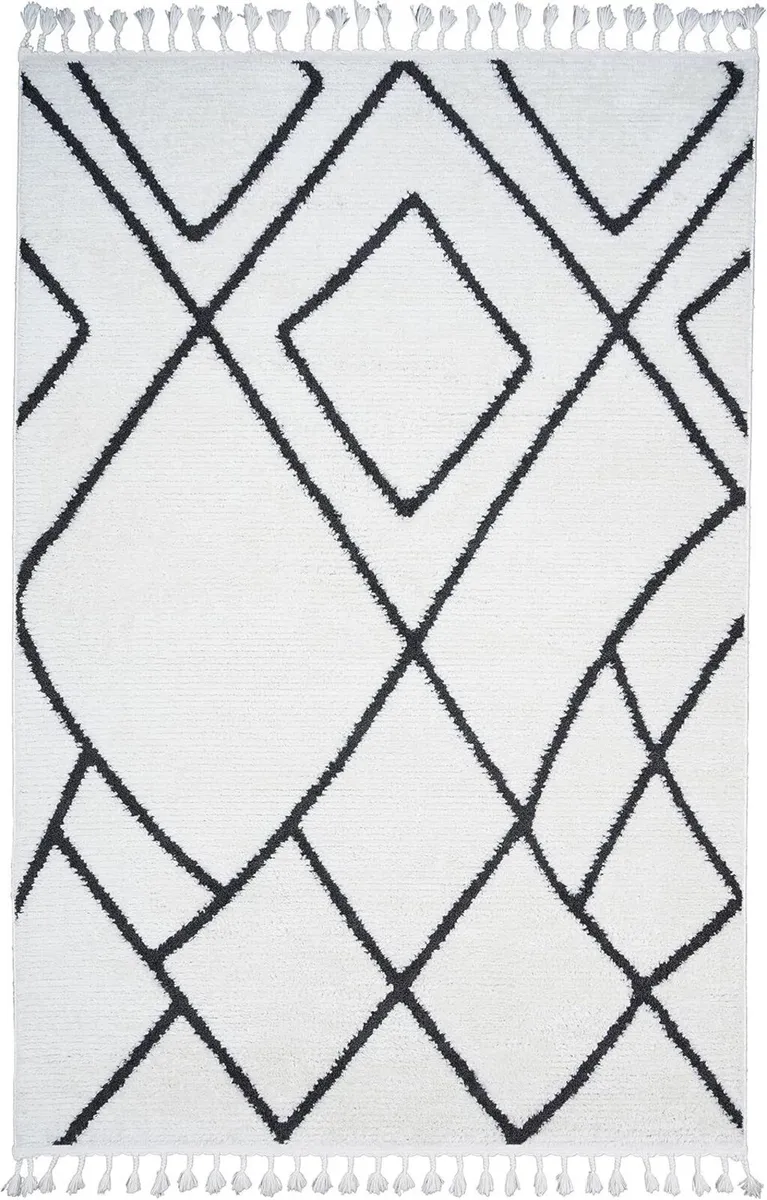 160 x 230 cm Living Room Rug Ivory Cream White - Image 1