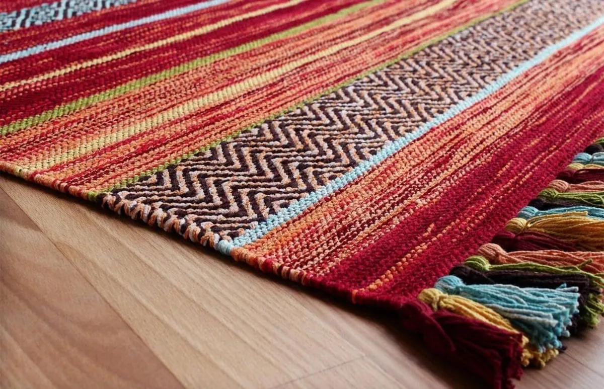 Handmade Moroccan Kilim rug Vintage carpet Flat - Image 3
