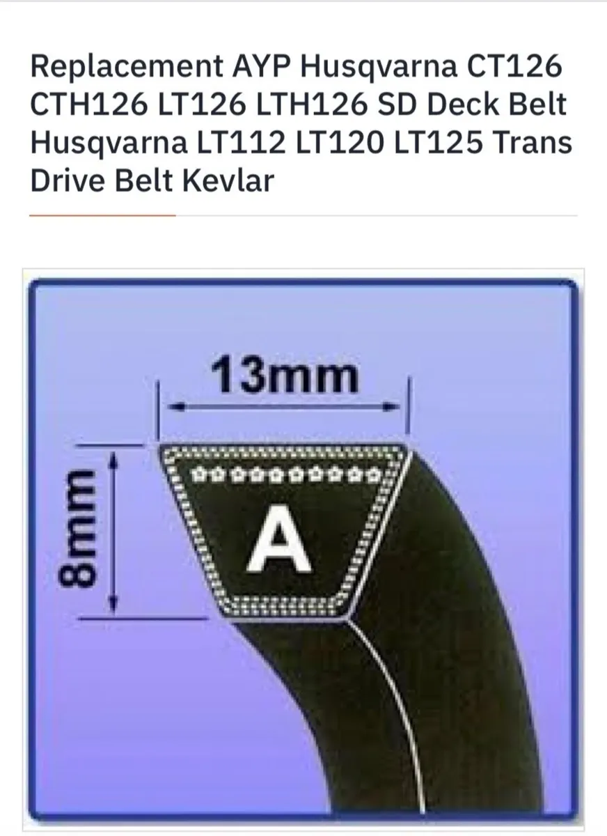 New ride on lawnmower belts - Image 1