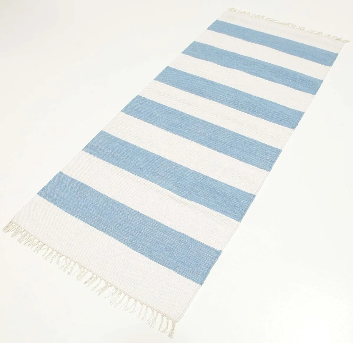 Cotton stripe Rug Kilim Modern 2′7″ x 6′7″ ft - Image 4