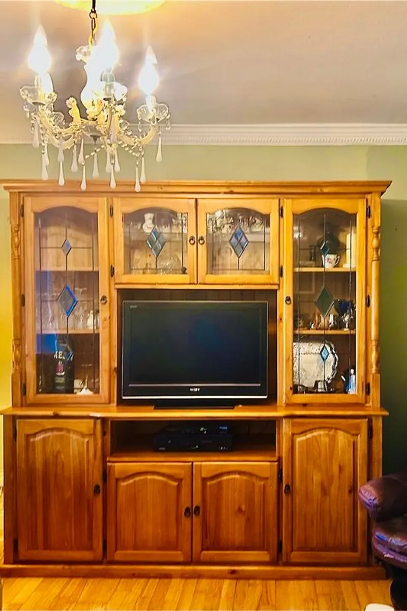 Crafted wooden large entertainment Center - Image 1