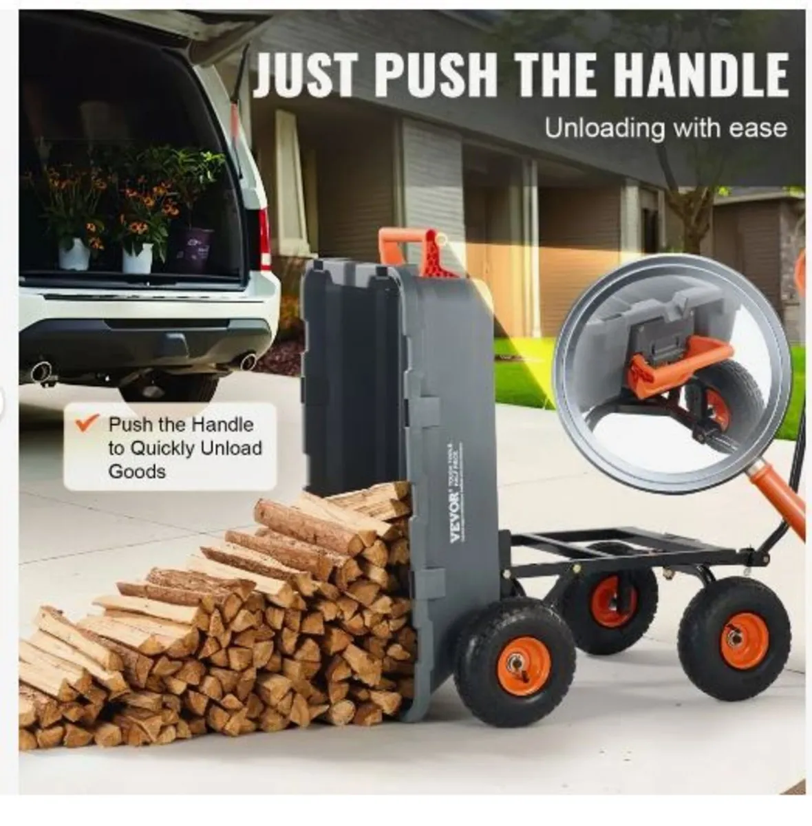 Poly Garden Dump Cart Heavy-duty Yard Carts - Image 3