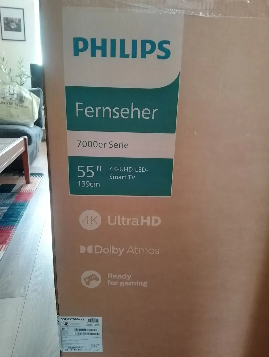 Brand new Philips 55in smart tv with accessories - Image 1