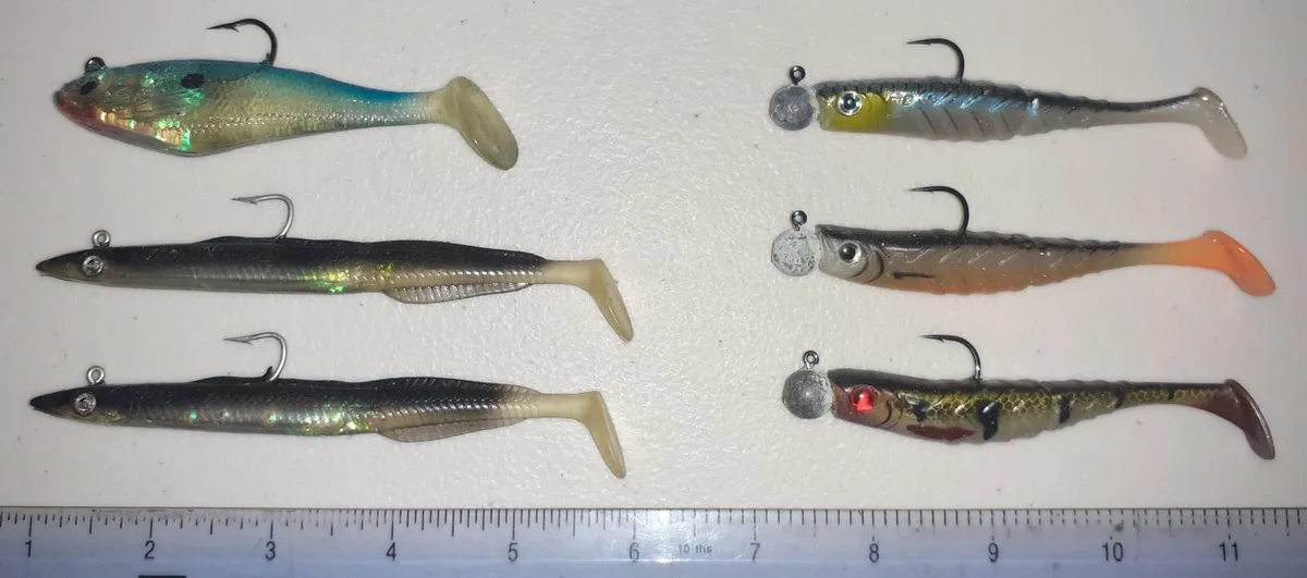 Rubber salt water lures 6 number