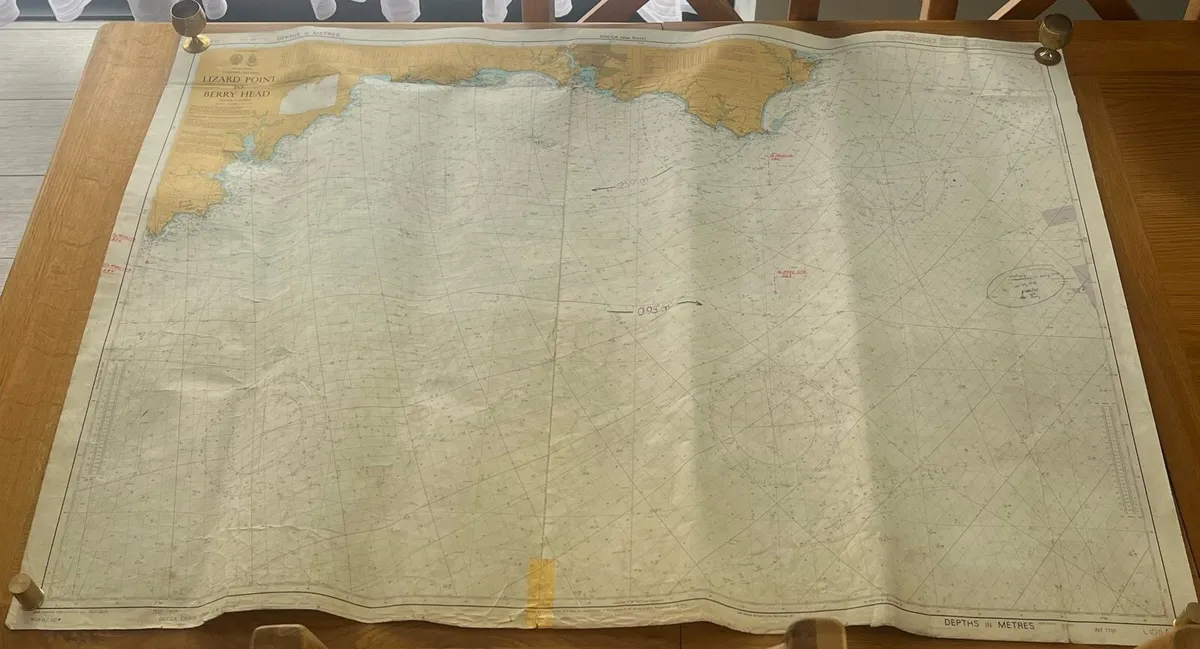 Vintage English Channel Sailing Chart - Image 1