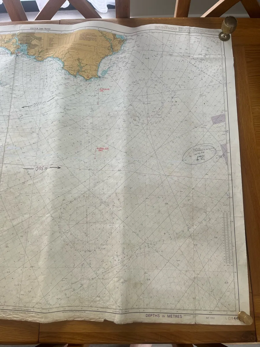 Vintage English Channel Sailing Chart - Image 4