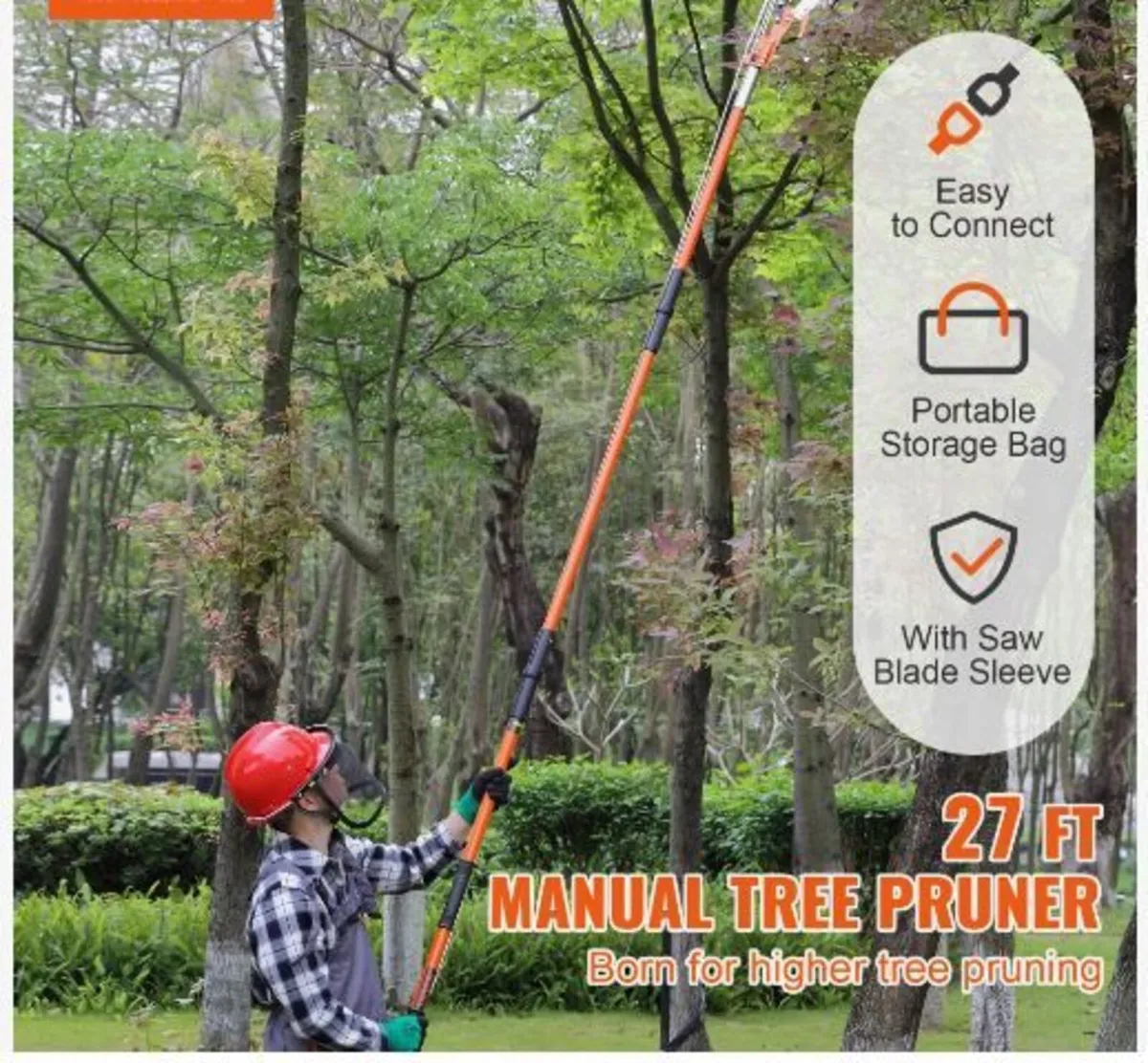 Manual Pole Saw, 2.2-8.2 m Extendable Tree - Image 3